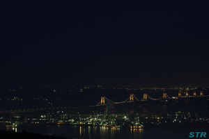 坂出城山園地から夜景を見る