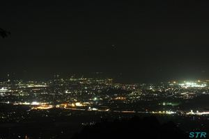坂出城山園地から夜景を見る