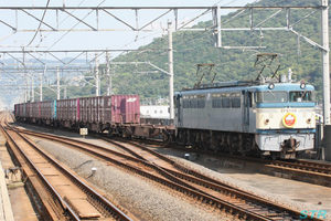 「第16回JR貨物フェスティバル」告知ヘッドマーク付き貨物列車