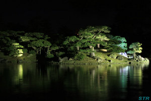 栗林公園のライトアップを見てきた