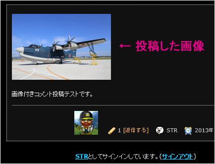 ブログで画像付きコメントを投稿出来るようにしてみた