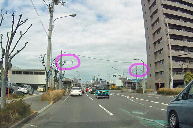 高松市今里町2丁目・松縄町 市道上福岡多肥下町線・県道272号線のNシステム