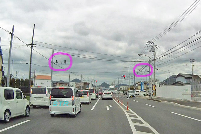 高松市鶴市町 県道176号線･市道木太鬼無線のNシステム