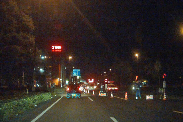 高松市栗林町1丁目 国道11号下り車線 栗林公園前での飲酒運転取り締まり