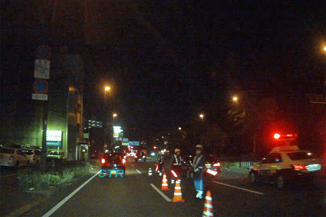 高松市栗林町1丁目 国道11号下り車線 栗林公園前での飲酒運転取り締まり