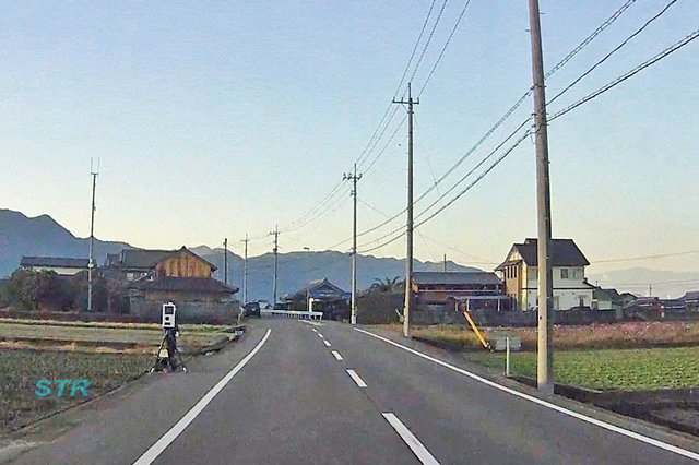 観音寺市大野原町中姫 県道24号線での可搬式オービスによる速度違反取り締まり