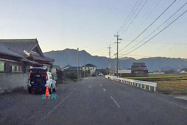 観音寺市大野原町中姫 県道24号線での可搬式オービスによる速度違反取り締まり