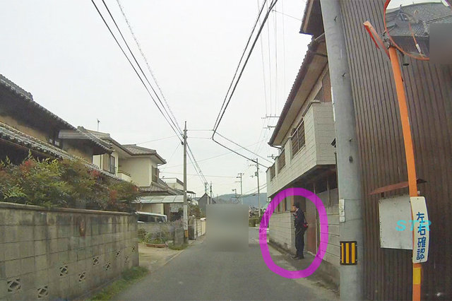 坂出市江尻町 消防団屯所付近での一時不停止違反取り締まり