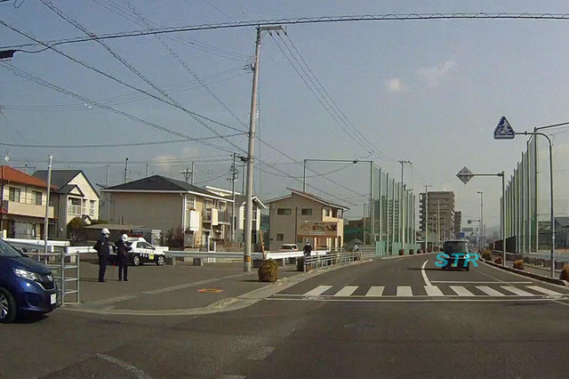 丸亀市津森町 県道205号線 丸亀城西高校付近でのシートベルト取り締まり