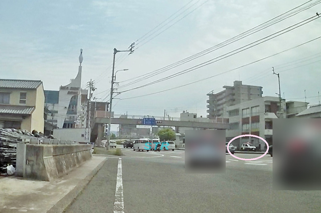 高松市浜ノ町 シーサイドボウル高松前交差点での一時不停止違反取り締まり