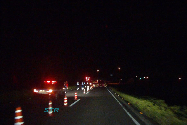 多度津町見立 県道21号下り車線 久保谷交差点付近での飲酒運転取り締まり