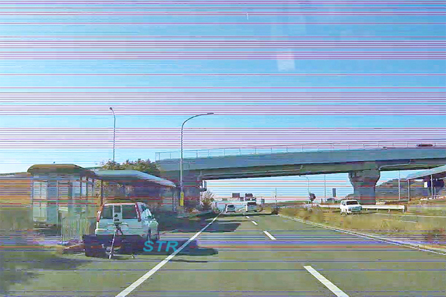 坂出市川津町 国道11号下り車線 坂出IC付近での可搬式オービスによる速度違反取り締まり