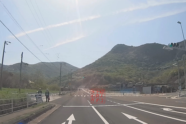 坂出市青海町 県道161号上り車線 手打うどん町川付近でのネズミ捕り